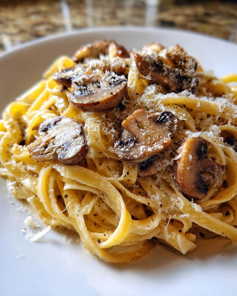 Mushroom Alfredo Pasta - detail 1