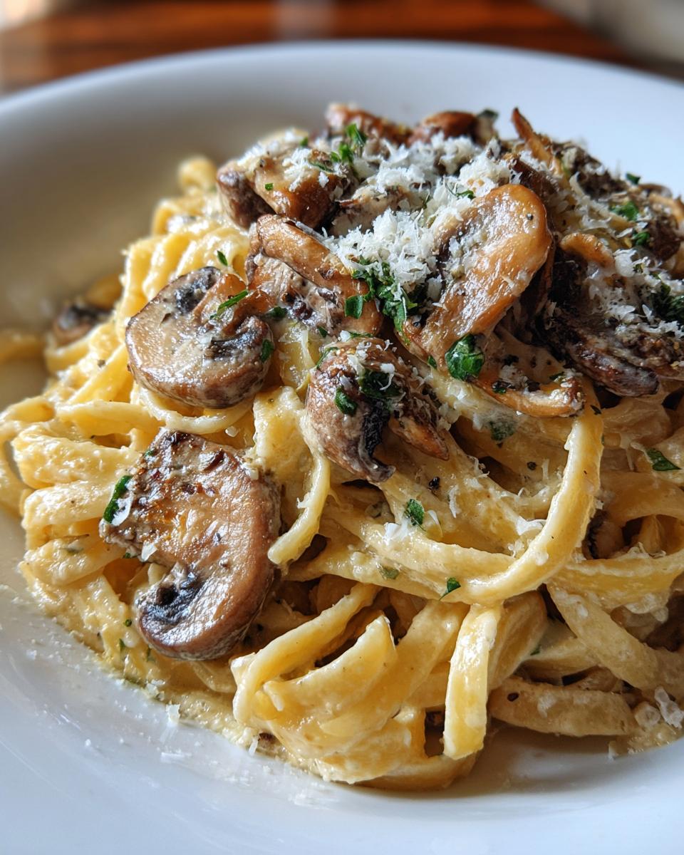 Mushroom Alfredo Pasta - detail 3