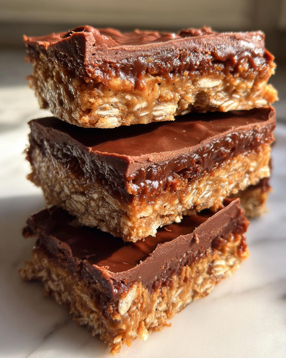 No Bake Chocolate Oatmeal Bars - detail 1