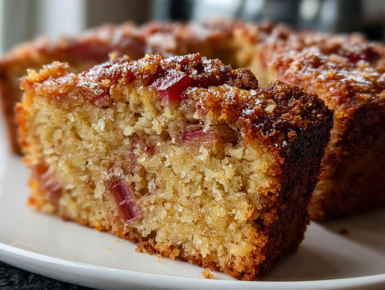 Old-Fashioned Rhubarb & Cinnamon Tea Cake - detail 1