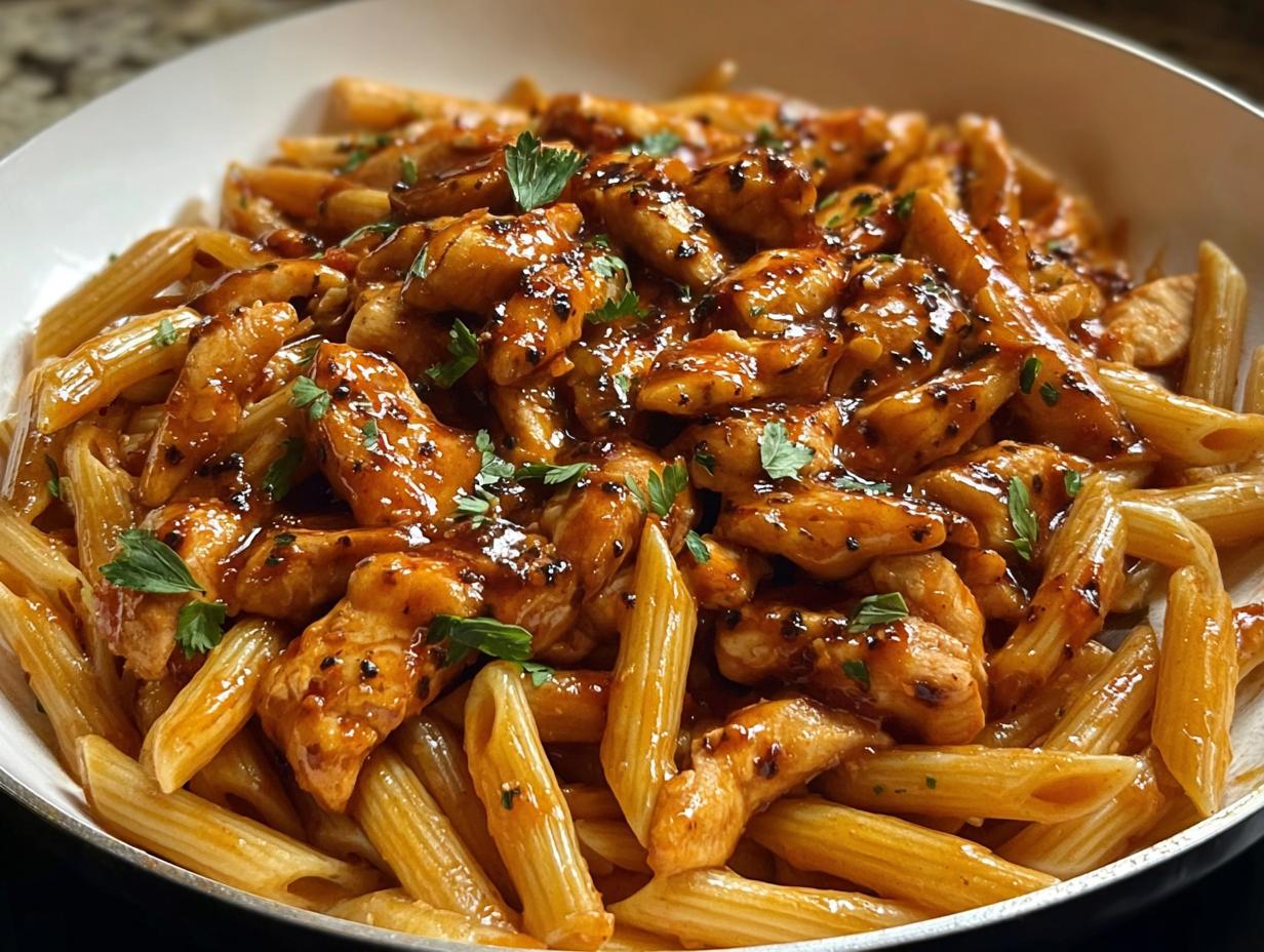 One-Pan Tangy Honey BBQ Chicken Penne - detail 1