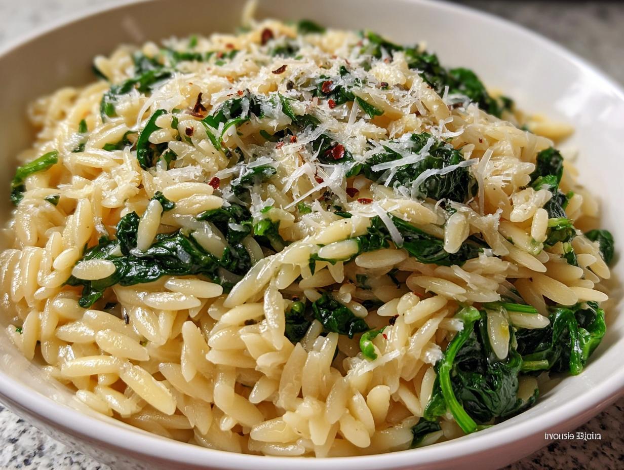 One-Pot Spinach Orzo with Parmesan - detail 1