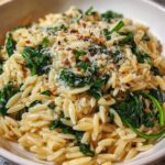 One-Pot Spinach Orzo with Parmesan