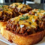 Open Face Garlic Toast Sloppy Joes