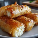 Oven-Fried Feta Rolls with Chili Honey