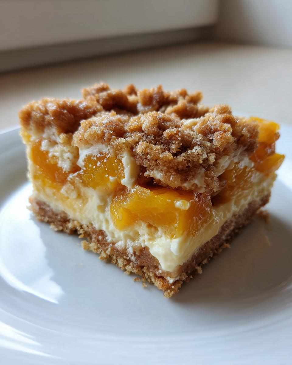 Peach Cobbler Cheesecake Bars - detail 1