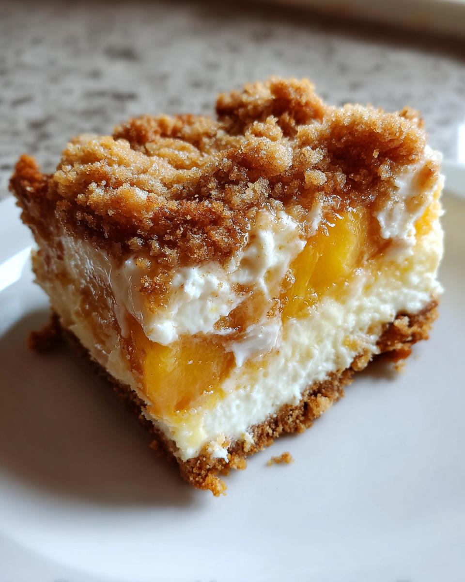 Peach Cobbler Cheesecake Bars - detail 3