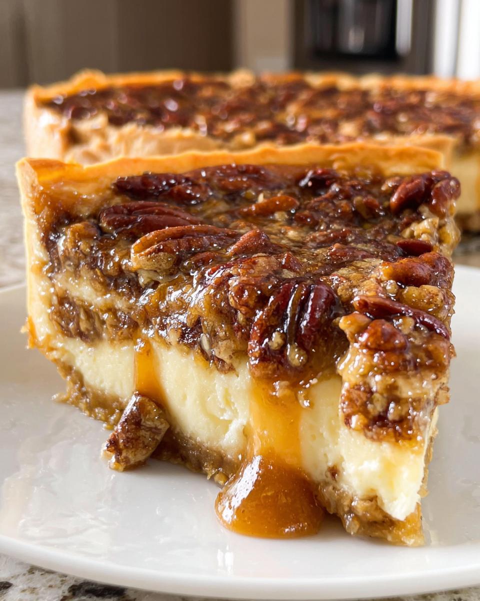 Pecan Cheesecake Pie - detail 2