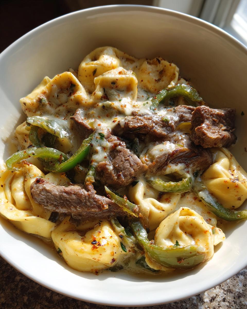 Philly Cheesesteak Tortellini Pasta - detail 3