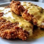 Pretzel Chicken with Mustard-Cheddar Sauce