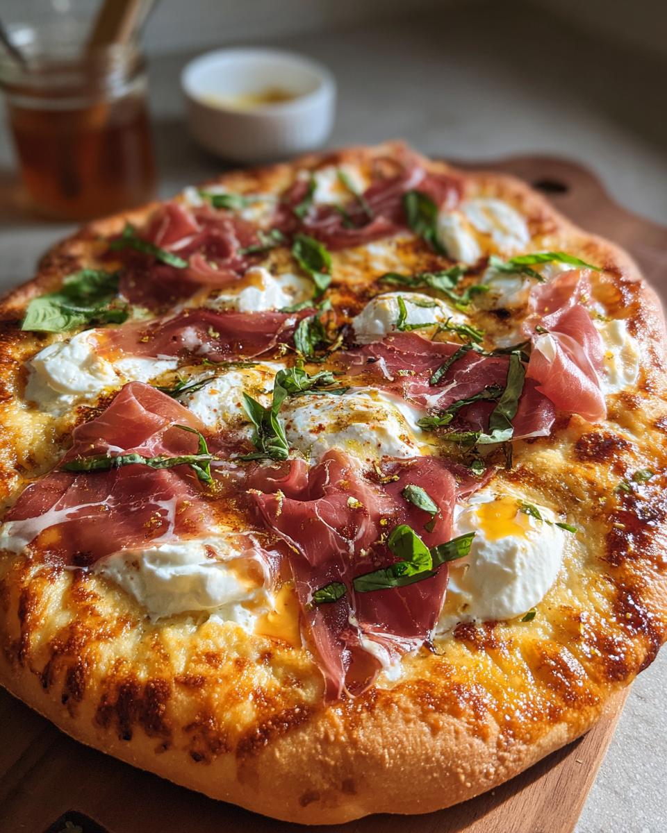 Prosciutto and Honey Burrata Pizza - detail 1