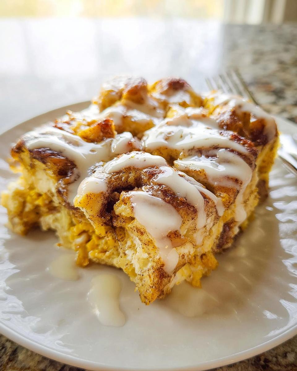Pumpkin Cinnamon Roll Casserole - detail 2