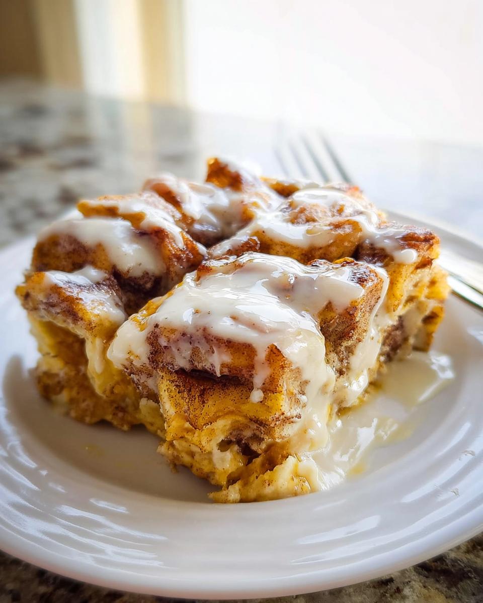Pumpkin Cinnamon Roll Casserole - detail 3