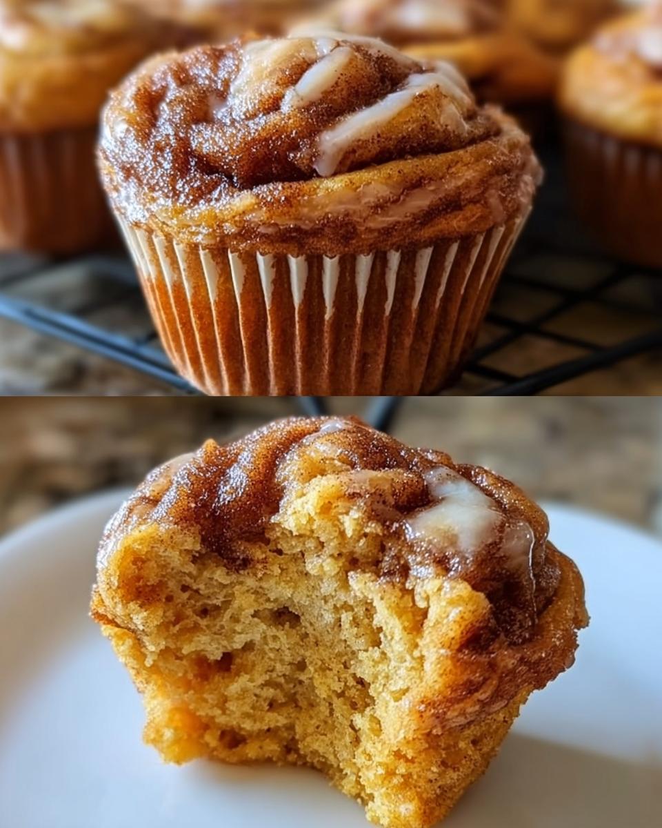 Pumpkin Cinnamon Roll Muffins - detail 3