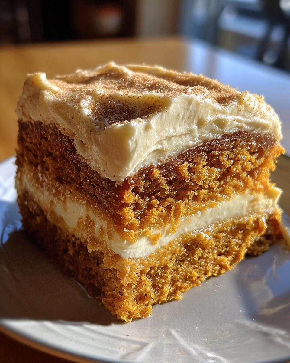 Pumpkin Spice Gooey Cake with Cream Cheese Frosting - detail 1