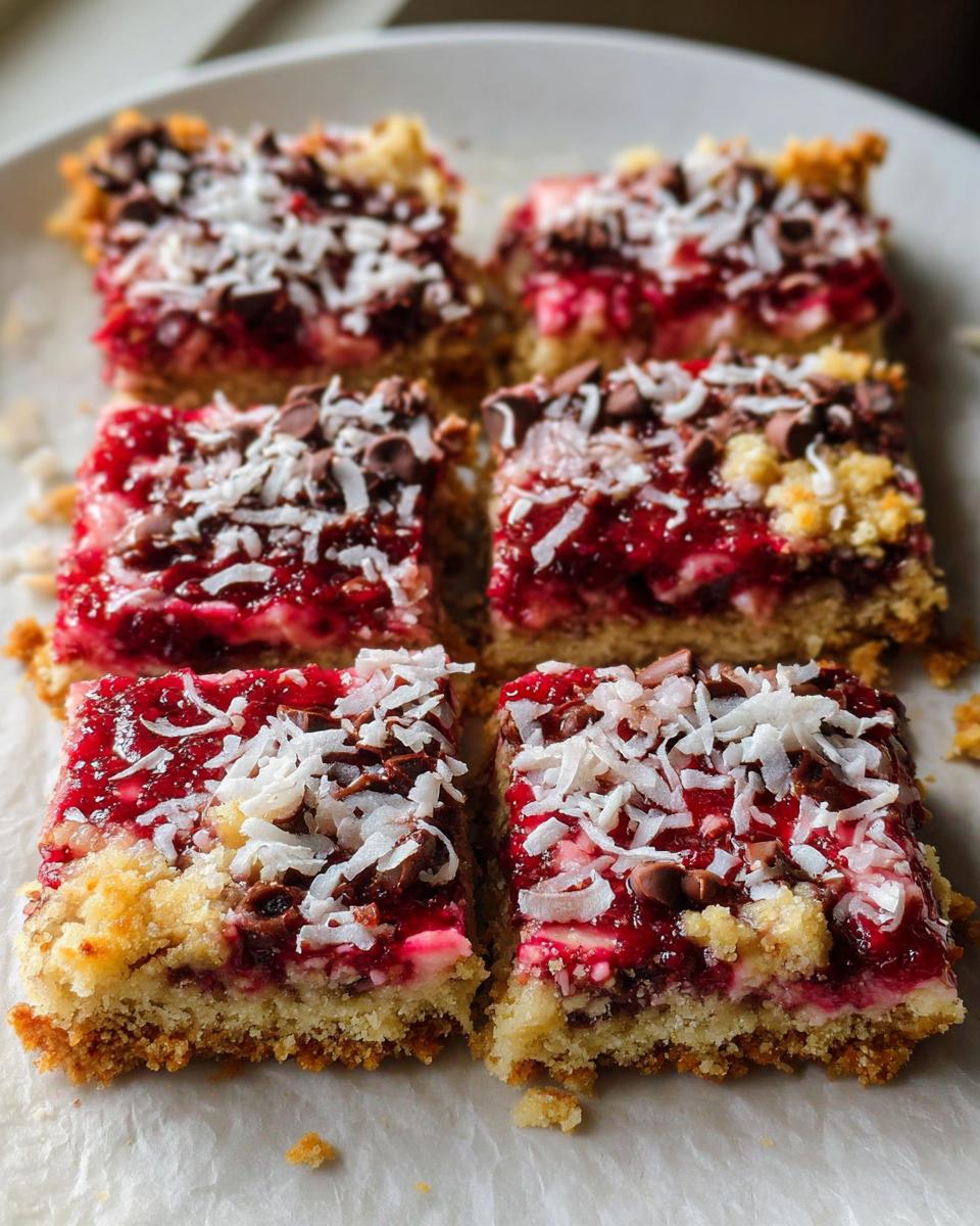 Raspberry Coconut Magic Bars - detail 2