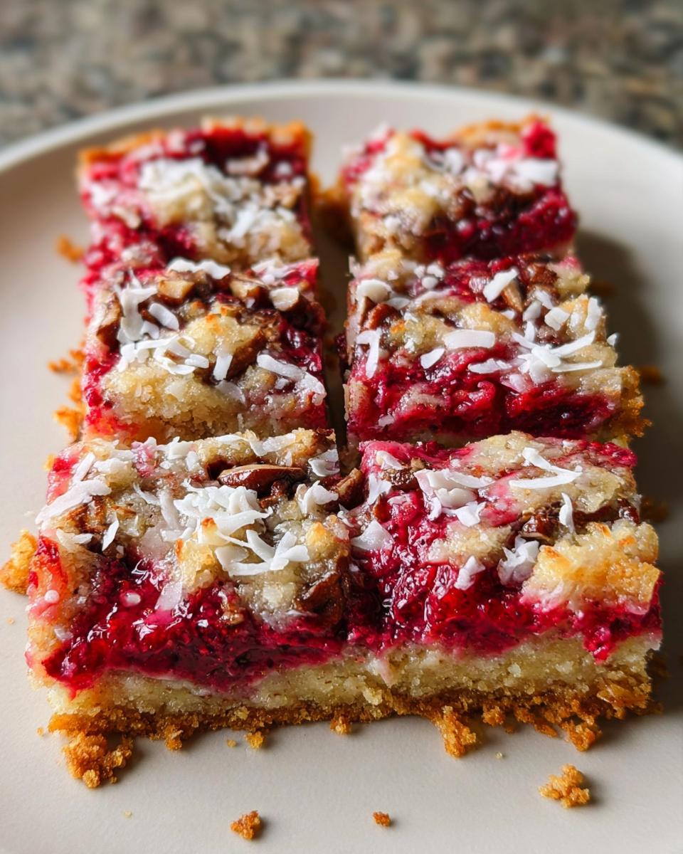 Raspberry Coconut Magic Bars - detail 3