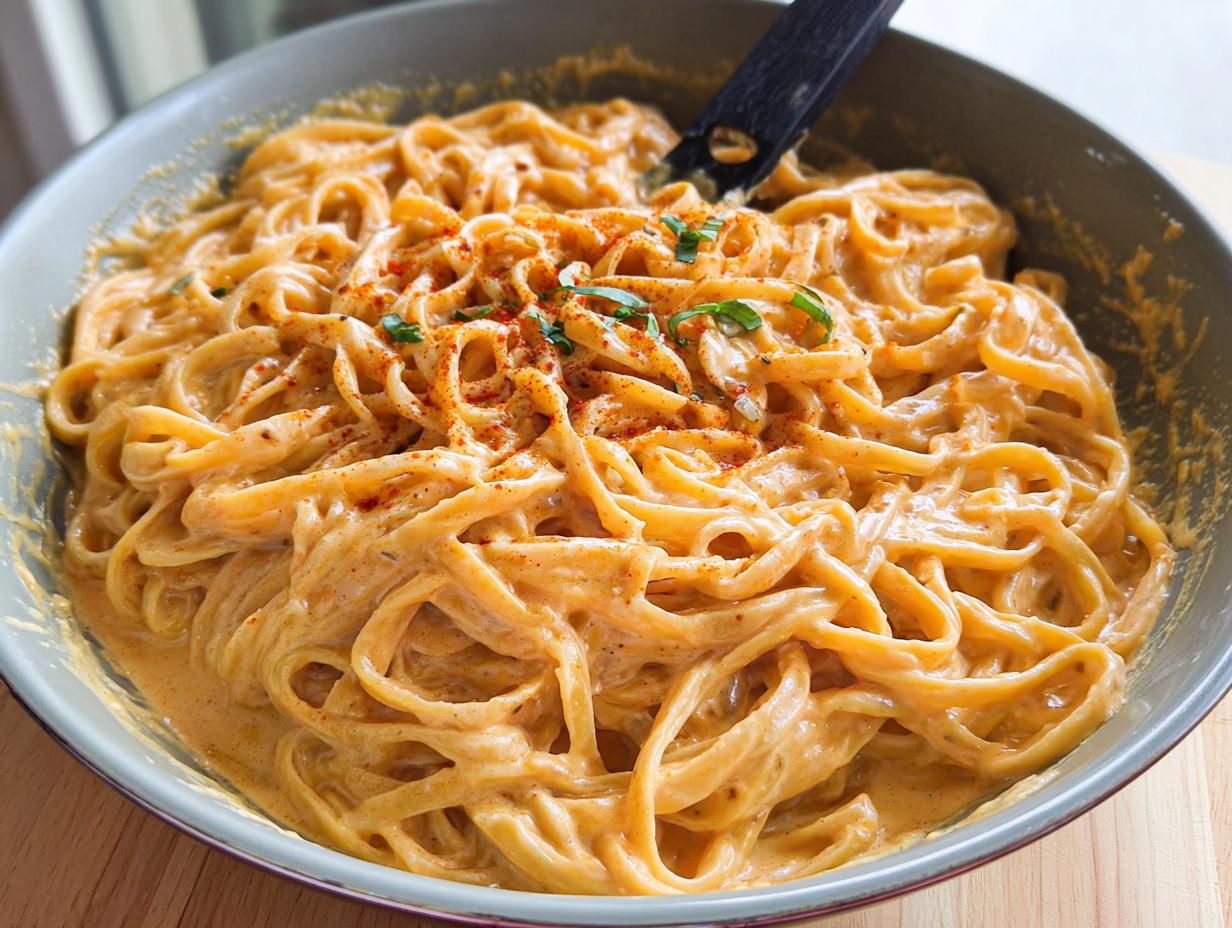 Red Pepper Alfredo Pasta - detail 1