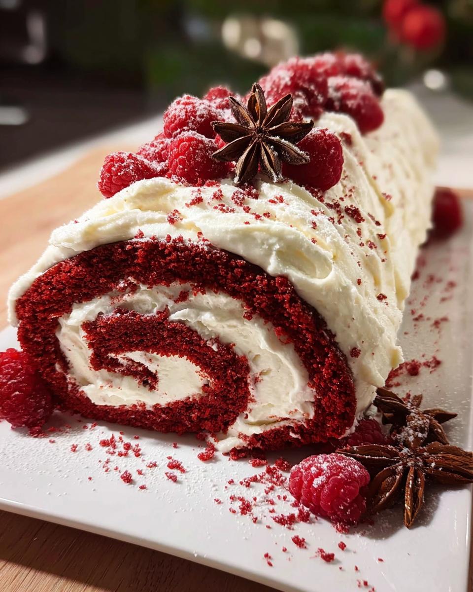Red Velvet Yule Log - detail 1
