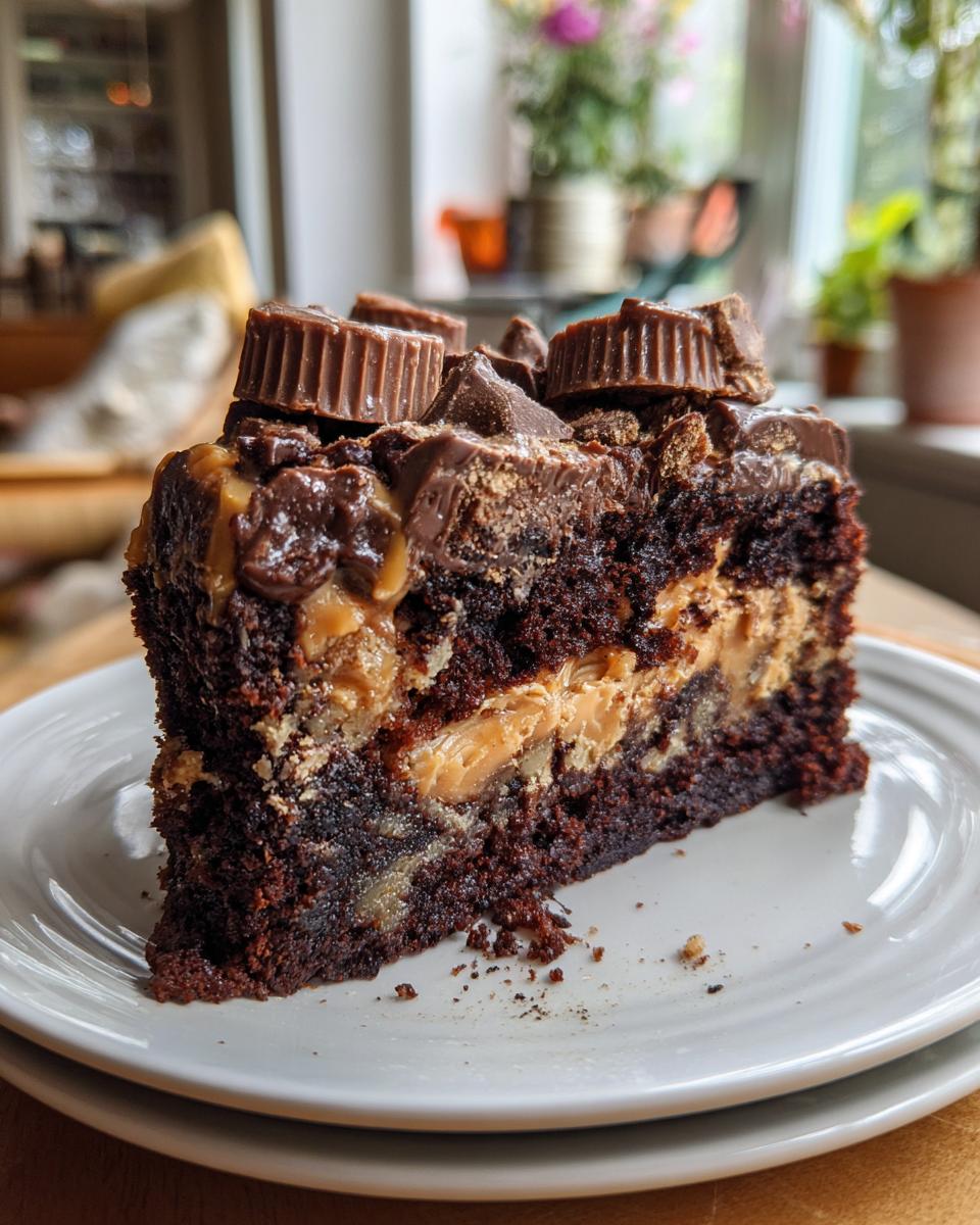 Reese’s Chocolate Peanut Butter Cup Earthquake Cake - detail 2