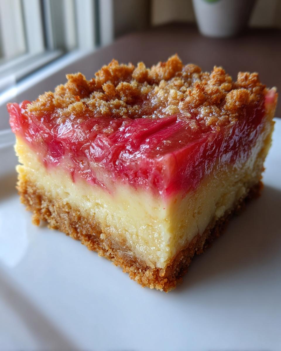 Rhubarb Cheesecake Bars - detail 1