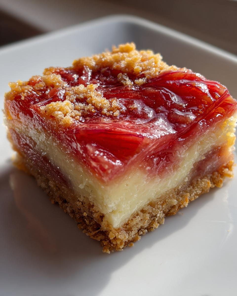Rhubarb Cheesecake Bars - detail 2