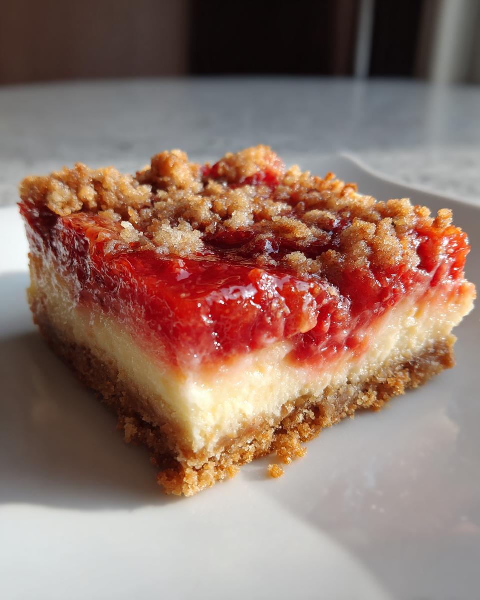 Rhubarb Cheesecake Bars - detail 3