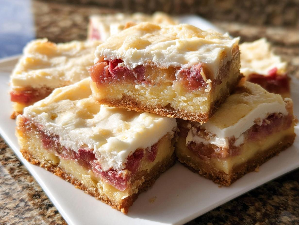 Rhubarb Custard Bars - detail 1