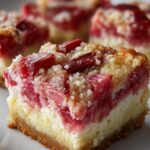 Rich Rhubarb & Cream Cheese Dessert Squares