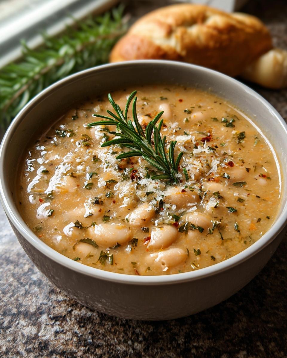 Rosemary Roasted Garlic Bean Soup - detail 1