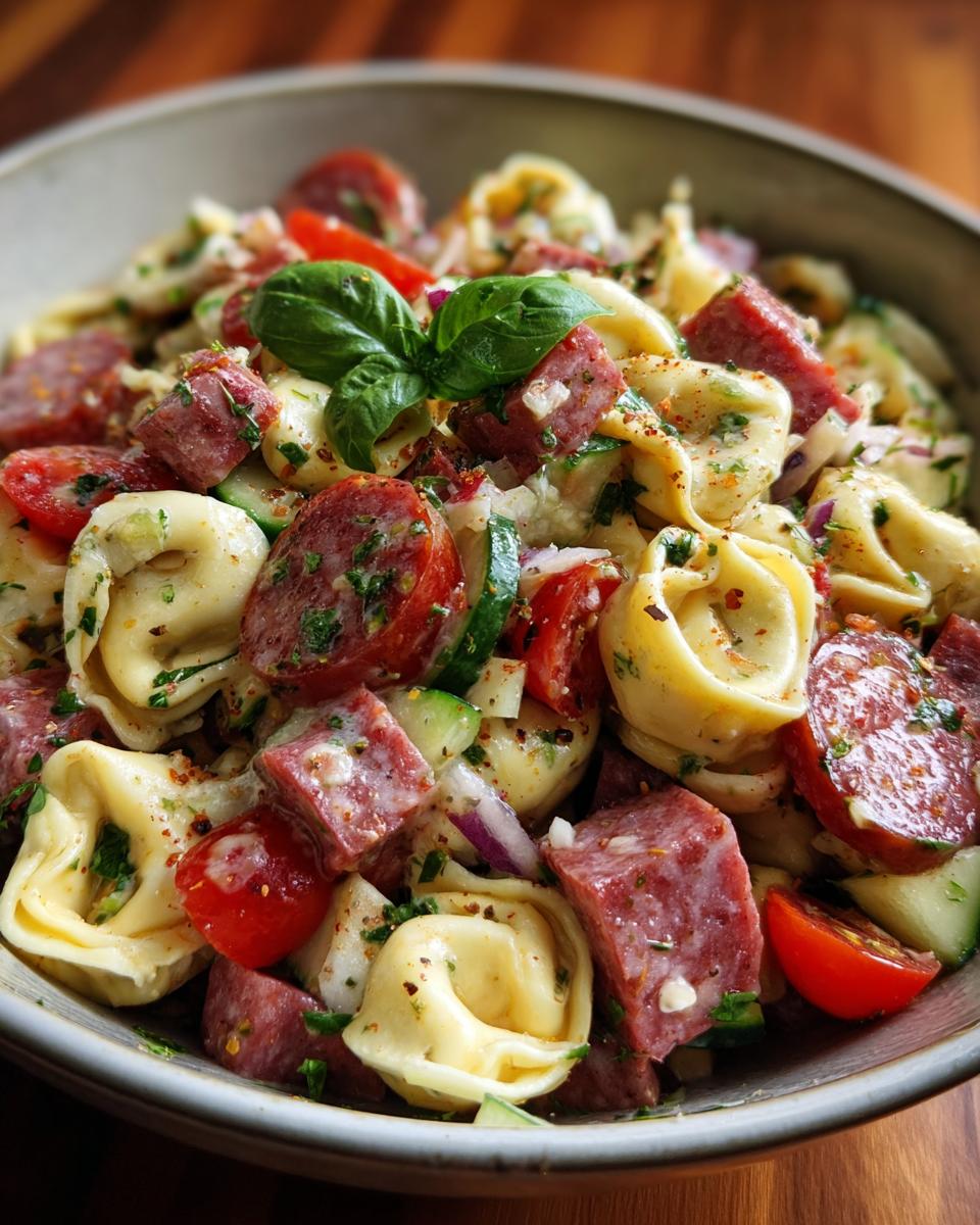 Salami-Mozzarella Tortellini Pasta Salad - detail 1