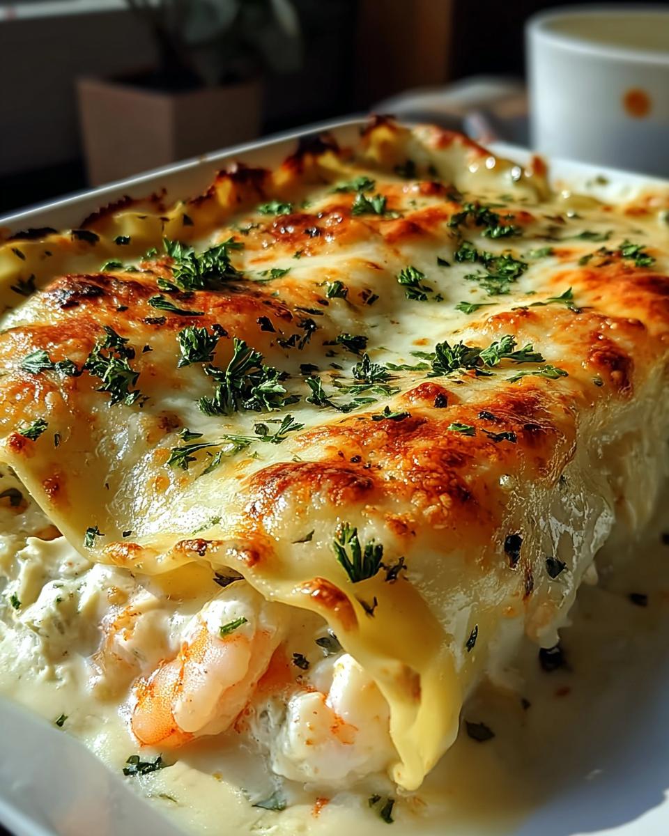 Shrimp & Crab Alfredo Lasagna Roll-Ups - detail 1