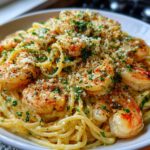 Shrimp Scampi Garlic Cream Pasta