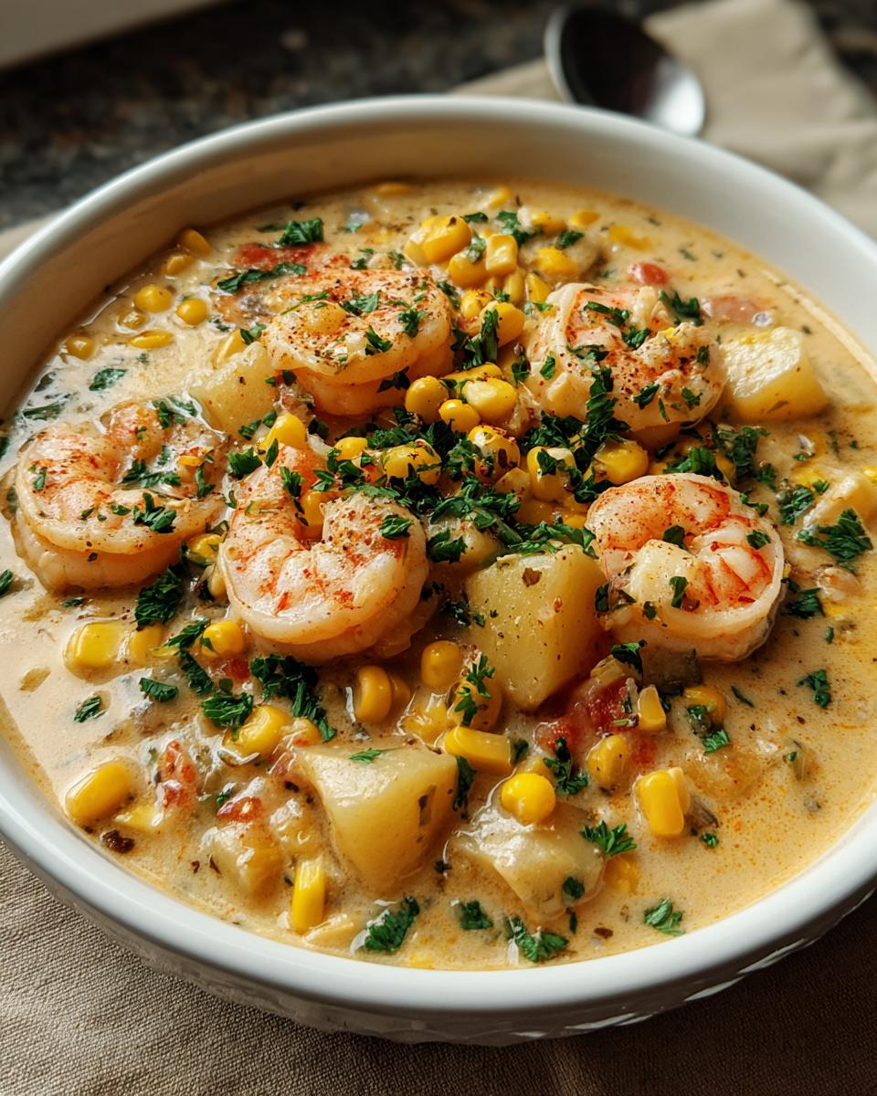Shrimp and Corn Chowder - detail 1