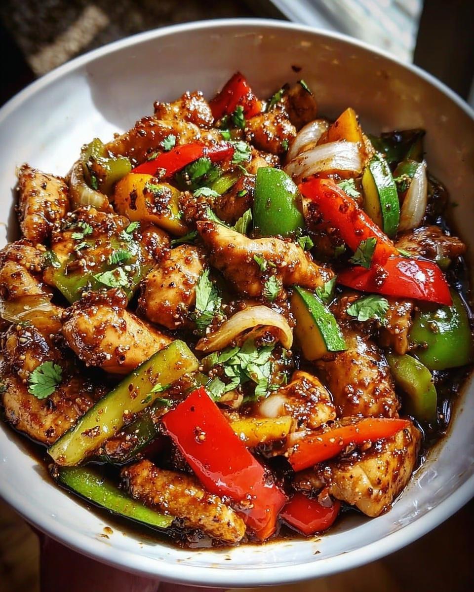 Sizzling Black Pepper Chicken with Crisp Veggies & Garlic Soy Glaze - detail 1