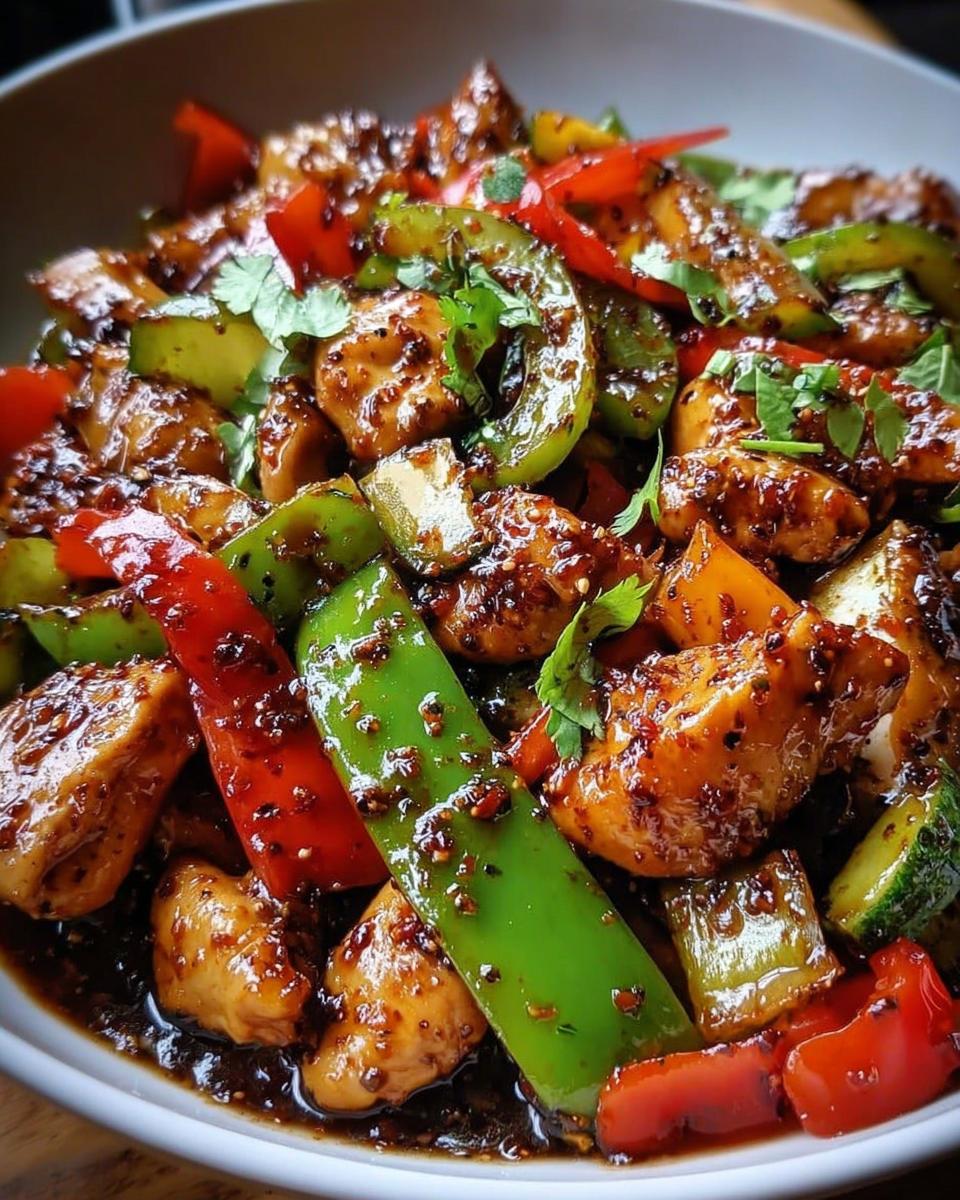 Sizzling Black Pepper Chicken with Crisp Veggies & Garlic Soy Glaze - detail 2