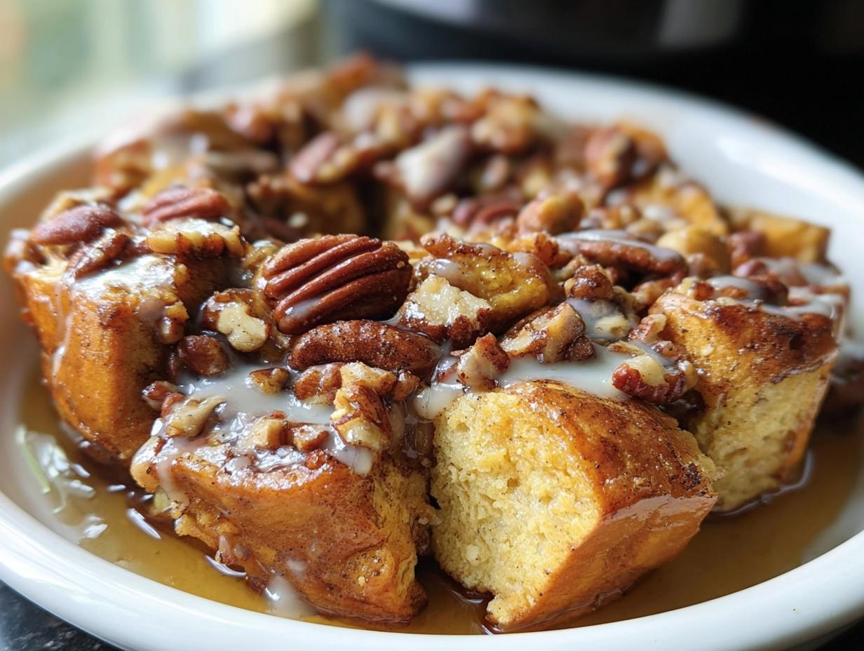 Slow Cooker Cinnamon Roll French Toast Casserole - detail 2