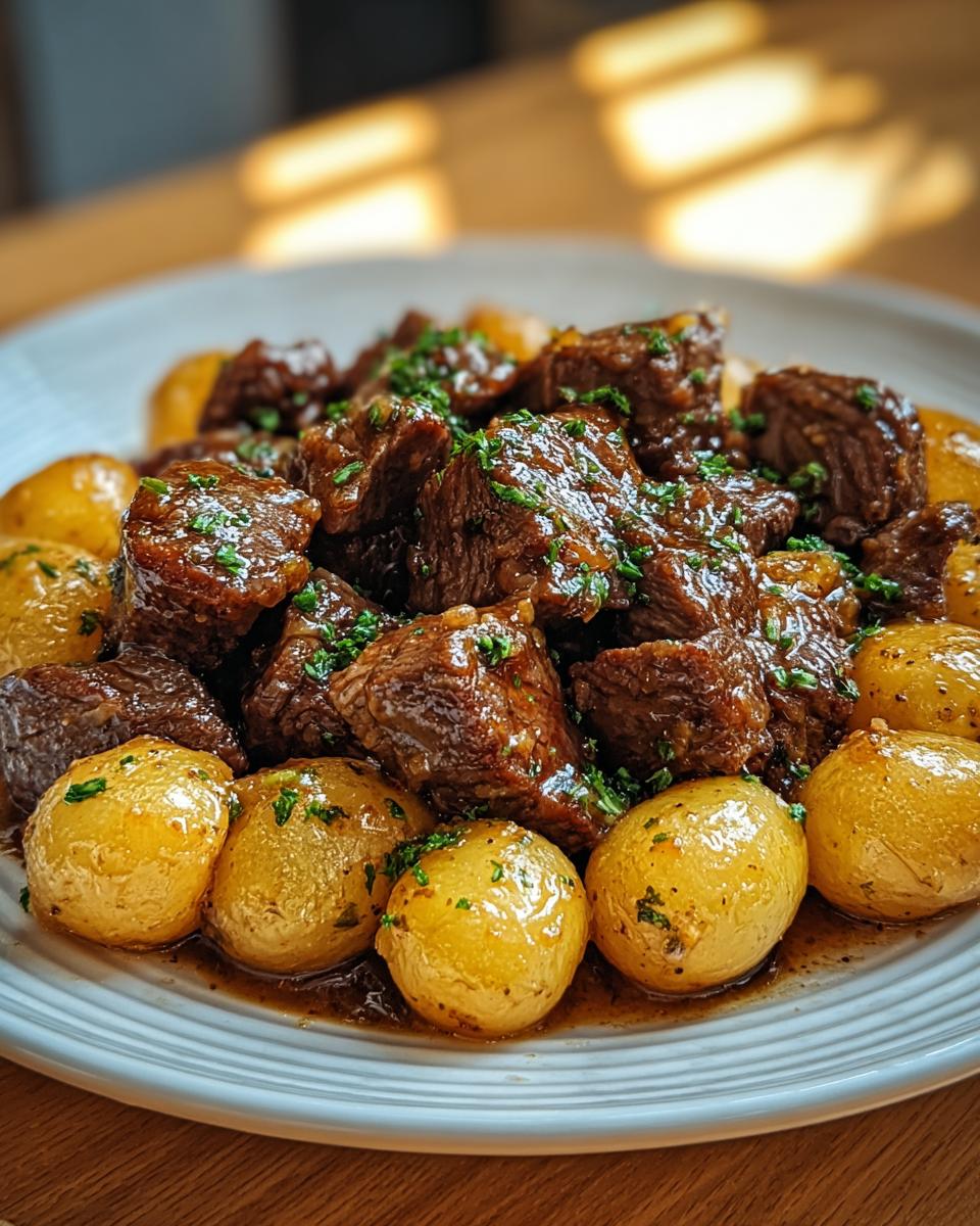 Slow Cooker Garlic Butter Beef Bites & Potatoes - detail 2