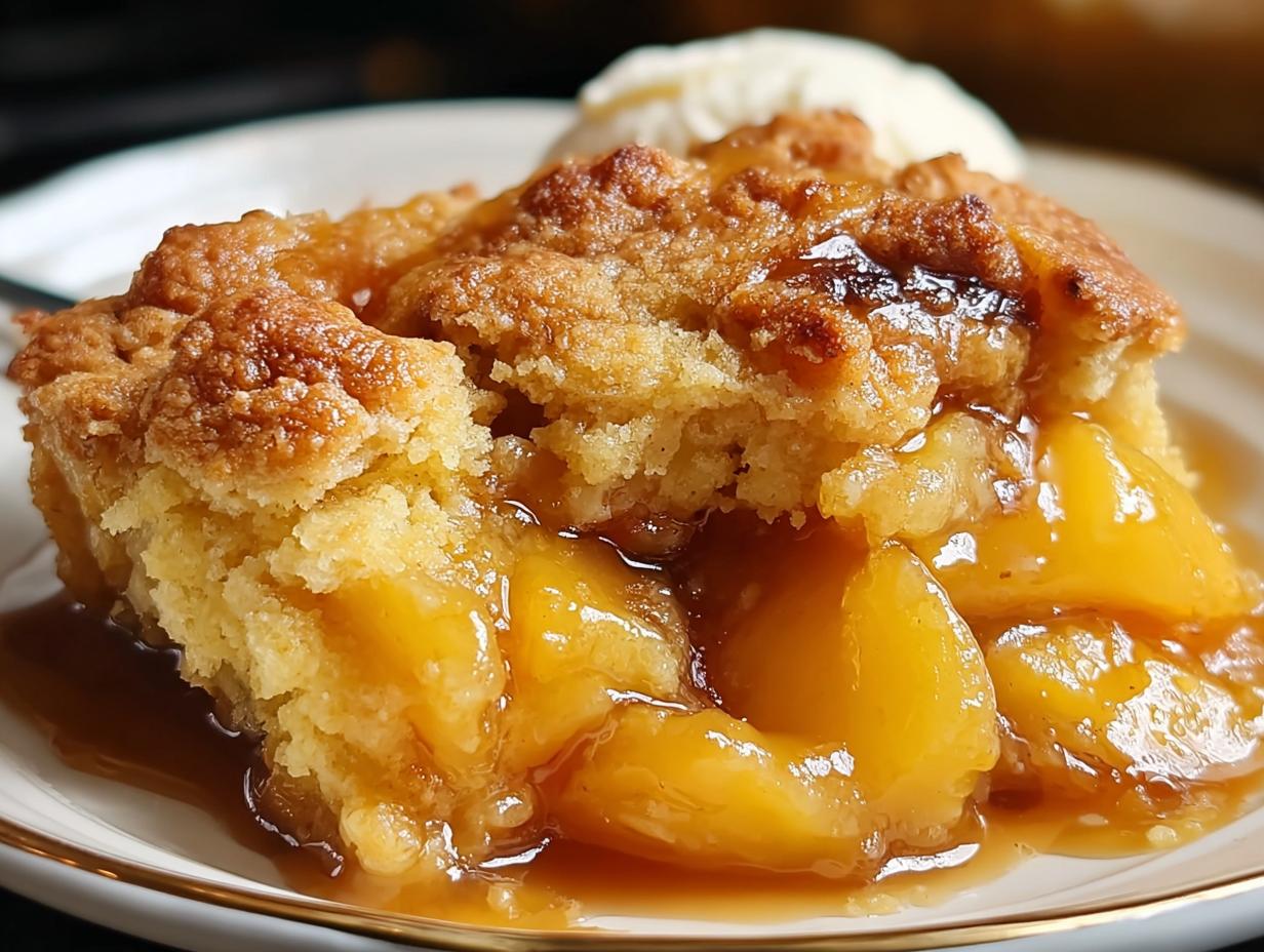 Slow Cooker Peach Cobbler - detail 1