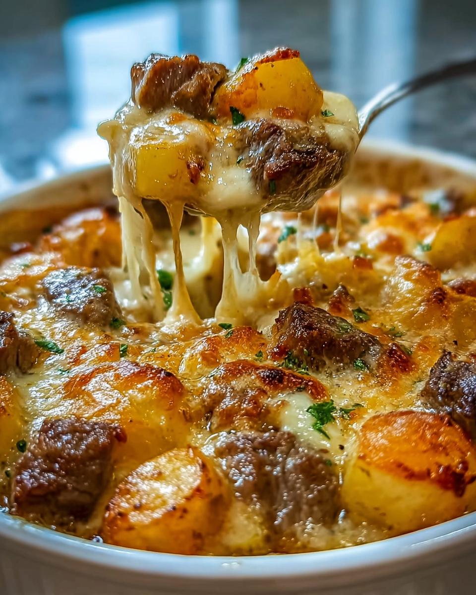 Slow Cooker Steak and Cheddar Potato Casserole - detail 1