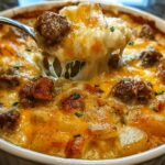 Slow Cooker Steak and Cheddar Potato Casserole