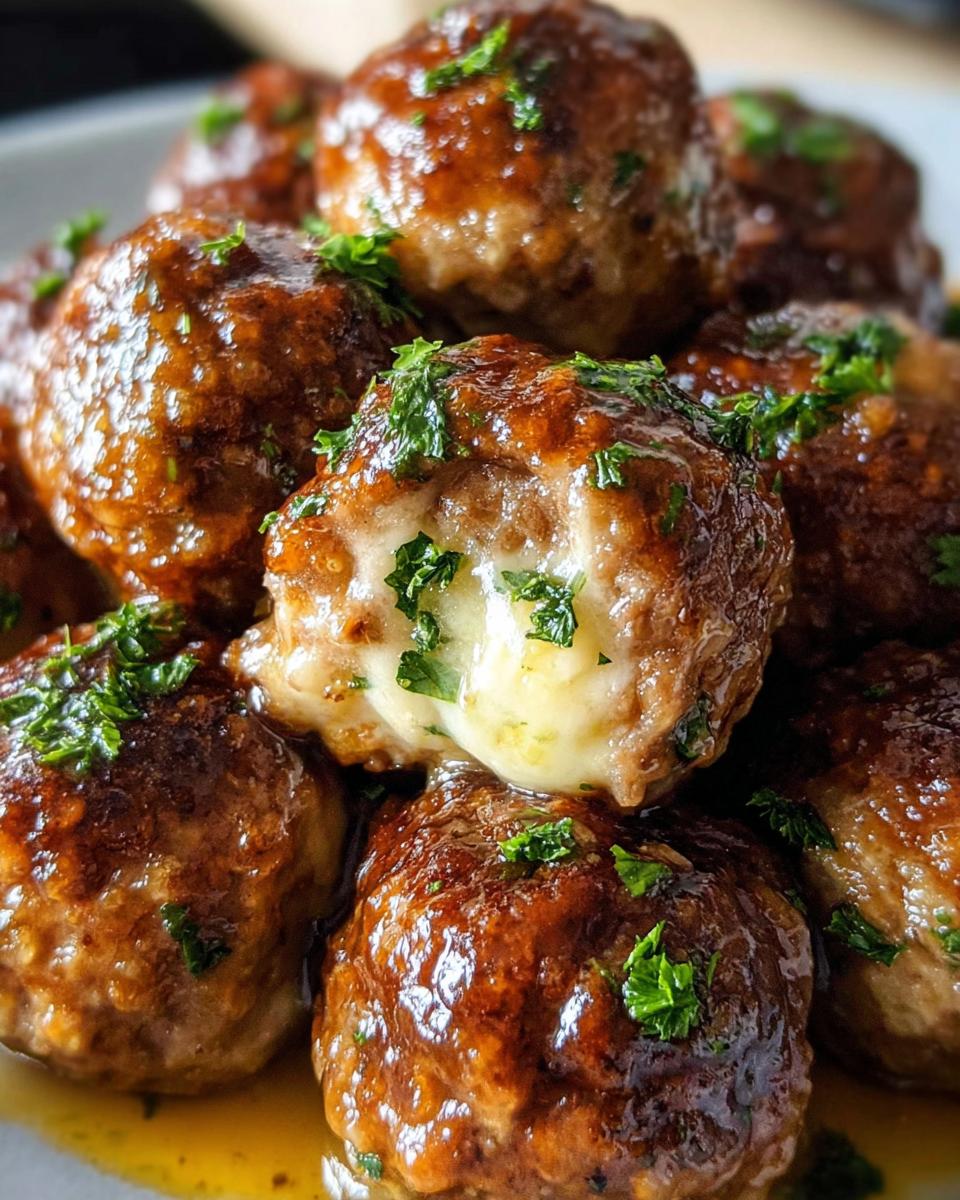 Smoked Cheese Stuffed Meatballs - detail 1