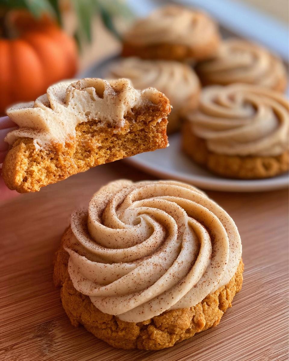 Soft Pumpkin Cookies with Cinnamon Frosting - detail 1