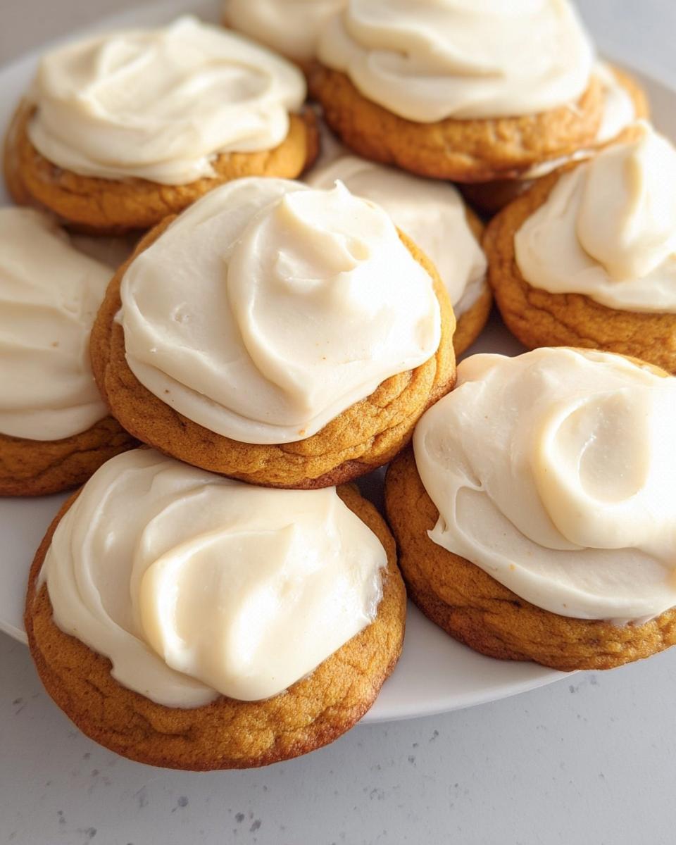 Soft Pumpkin Cookies with Cream Cheese Frosting - detail 1