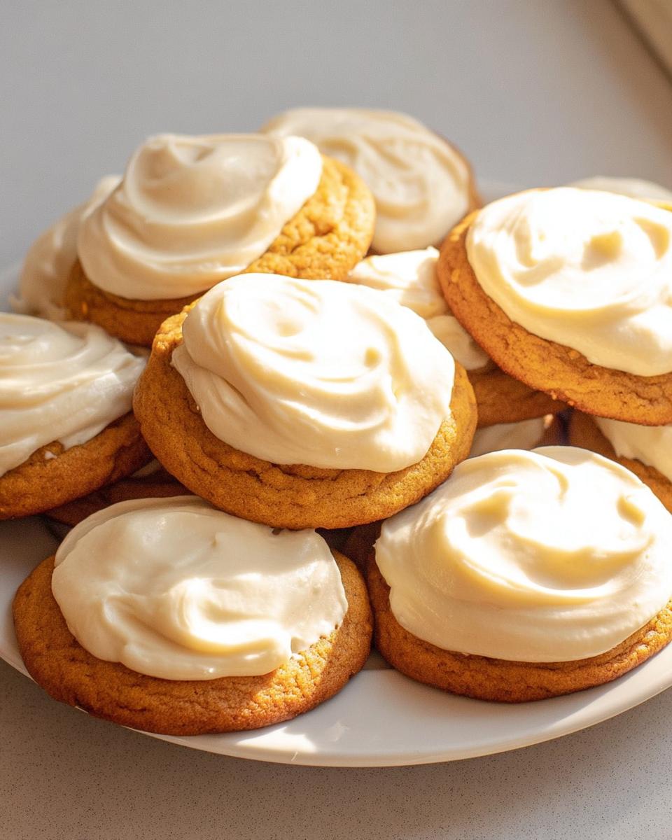 Soft Pumpkin Cookies with Cream Cheese Frosting - detail 2