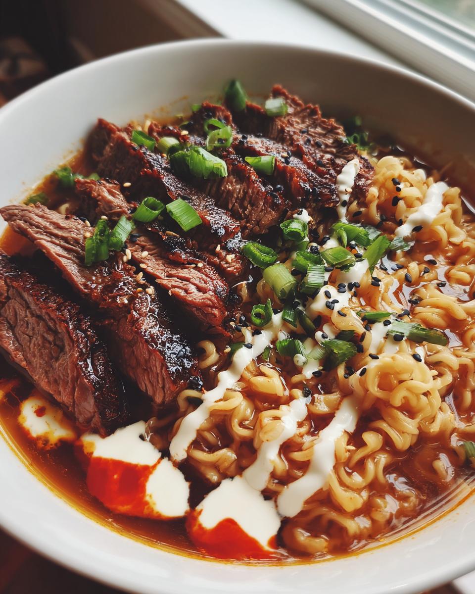 Spicy Korean Ramen with Grilled Beef & Creamy Sauce - detail 2