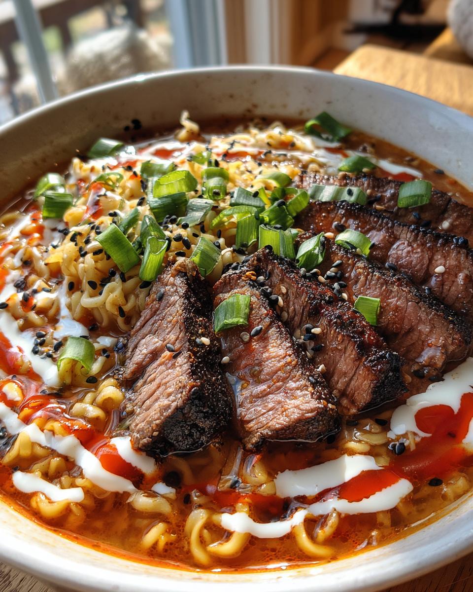 Spicy Korean Ramen with Grilled Beef & Creamy Sauce - detail 3
