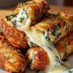 Spinach Dip Mozzarella Sticks