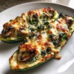Spinach, Mushroom, and Ricotta Stuffed Zucchini