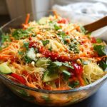 Spring Roll Salad with Spicy Ginger Dressing